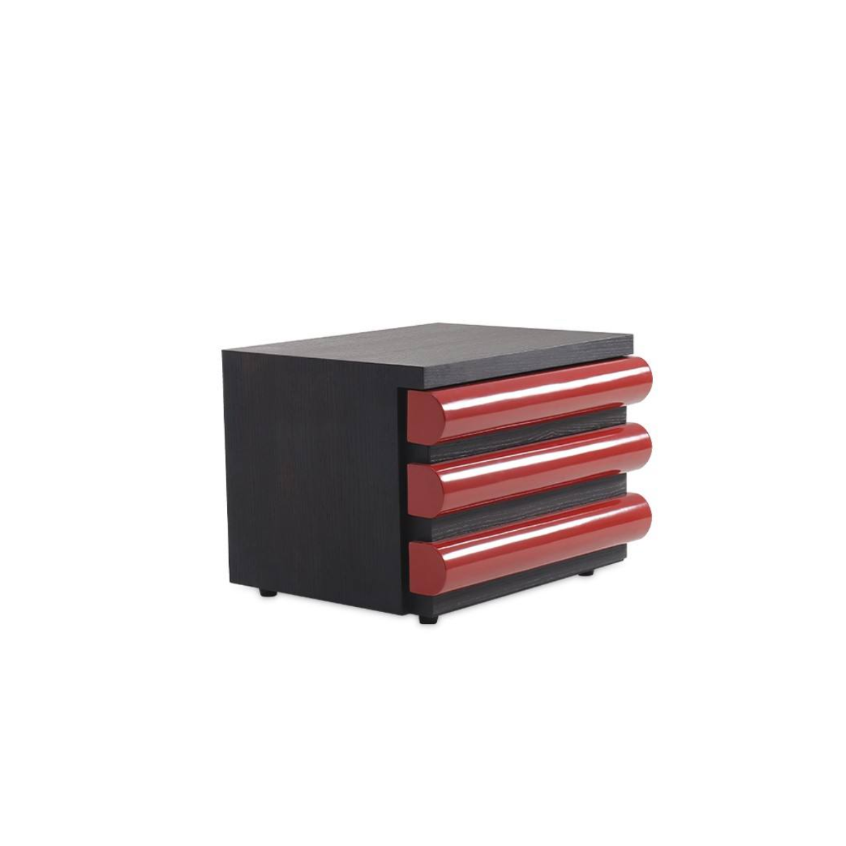 Ebony Cube Red-Disc Nightstand